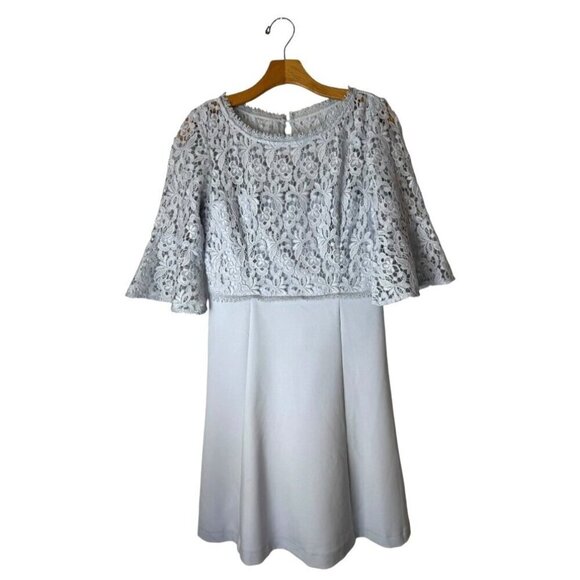 French Connection Dress Women 6 Blue Whisper Ruth‎ Lace Fit and Flare Cocktail - Picture 2 of 16